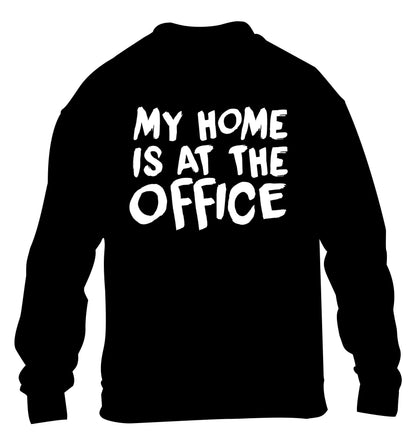 My home is at the office children's black sweater 12-14 Years