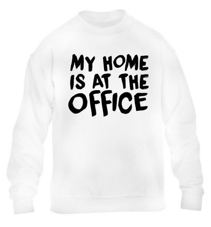 My home is at the office children's white sweater 12-14 Years