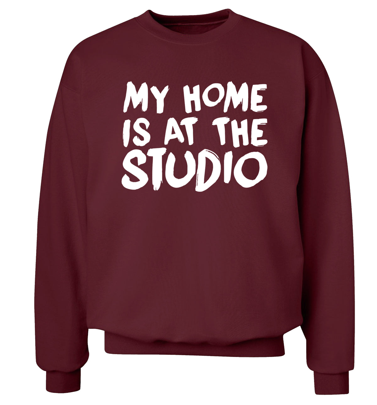 My home is at the studio Adult's unisex maroon Sweater 2XL