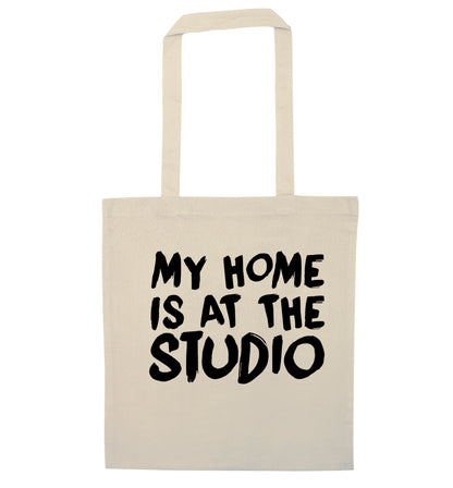 My home is at the studio natural tote bag