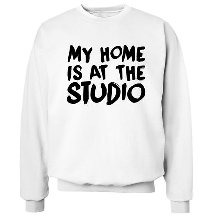 My home is at the studio Adult's unisex white Sweater 2XL