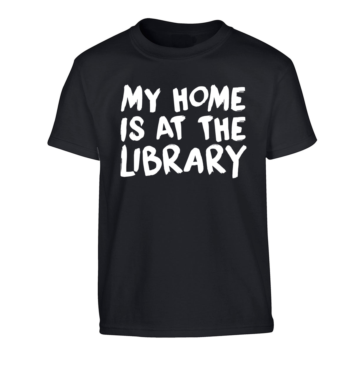 My home is at the library Children's black Tshirt 12-14 Years