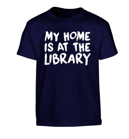 My home is at the library Children's navy Tshirt 12-14 Years