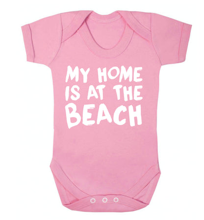 My home is at the beach Baby Vest pale pink 18-24 months