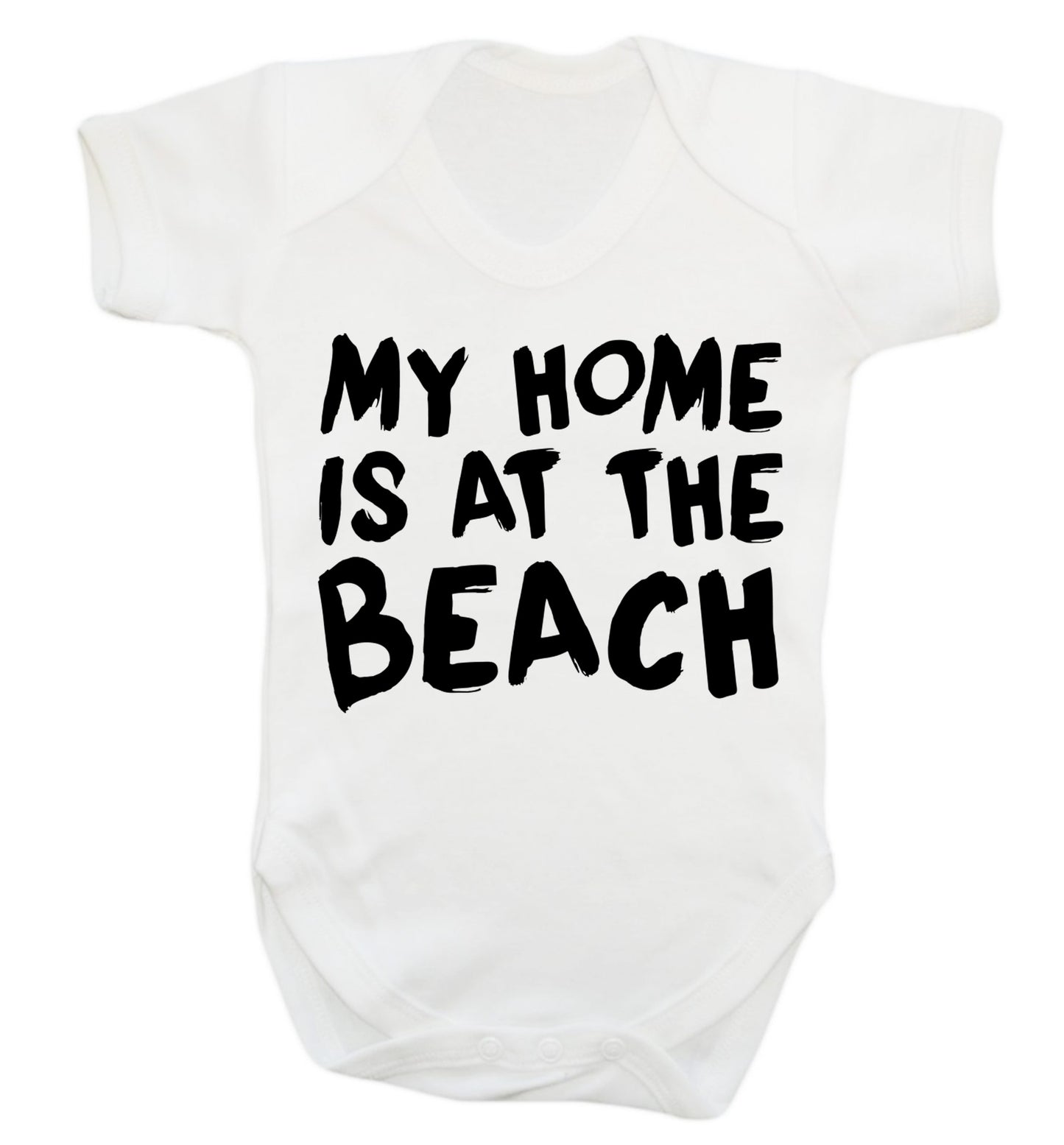 My home is at the beach Baby Vest white 18-24 months