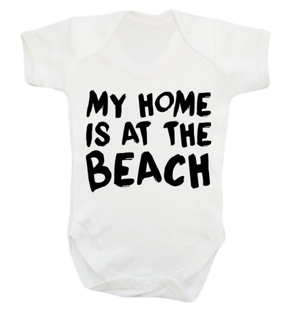 My home is at the beach Baby Vest white 18-24 months