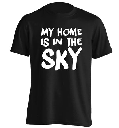 My home is in the sky adults unisex black Tshirt 2XL