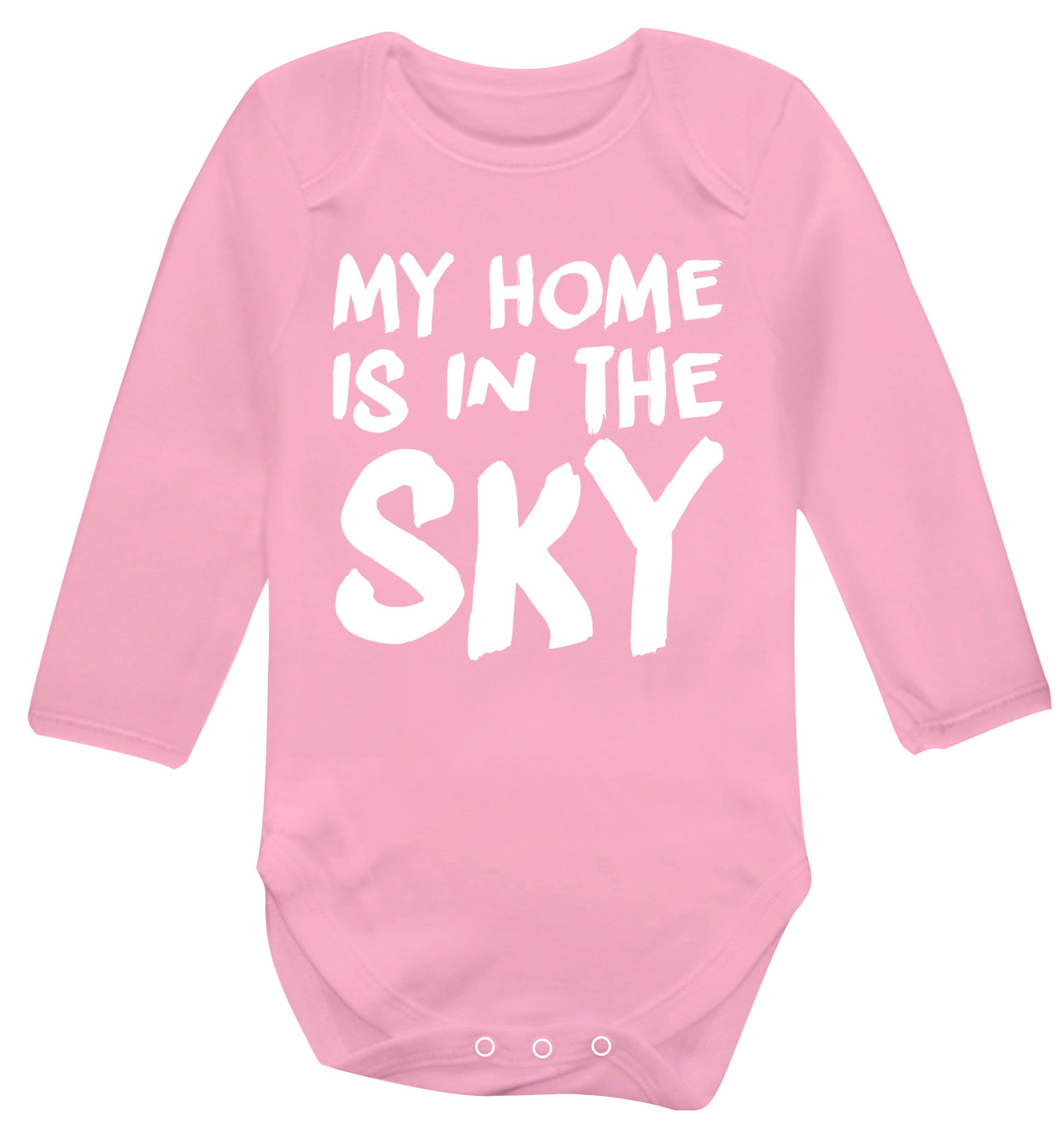 My home is in the sky Baby Vest long sleeved pale pink 6-12 months