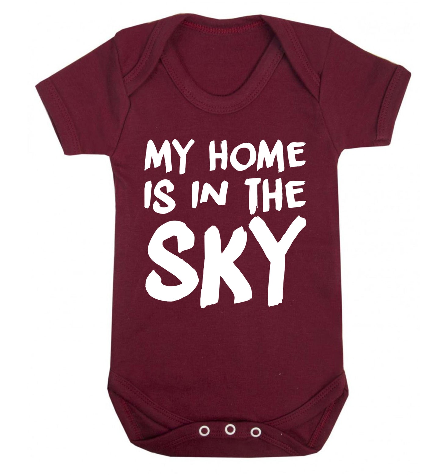 My home is in the sky Baby Vest maroon 18-24 months