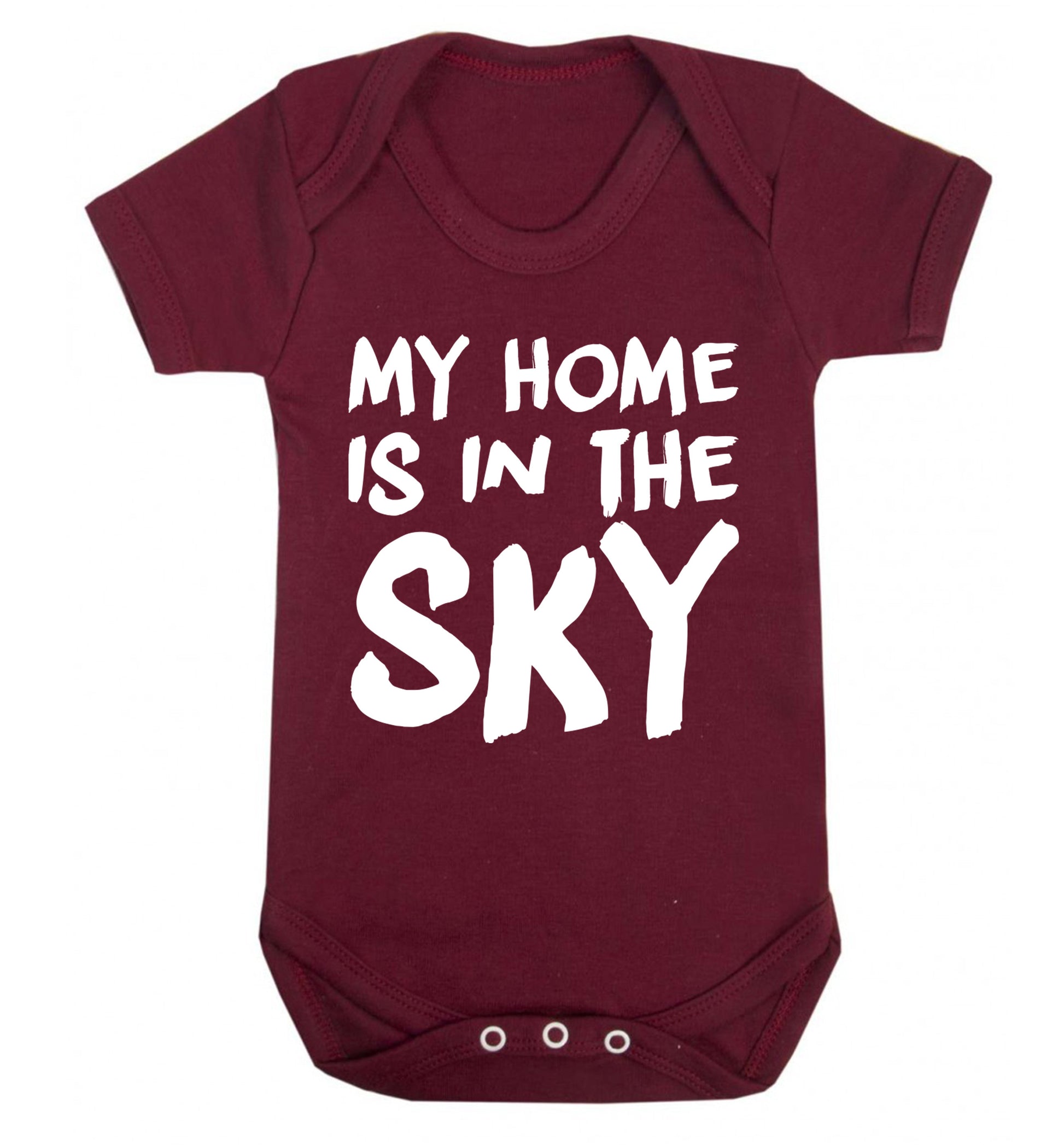 My home is in the sky Baby Vest maroon 18-24 months
