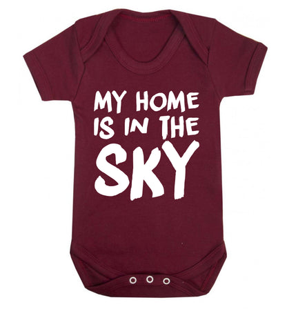 My home is in the sky Baby Vest maroon 18-24 months