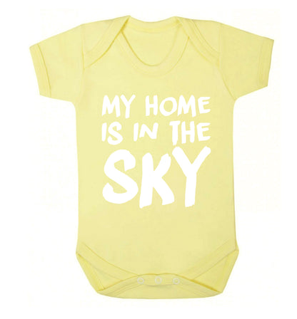 My home is in the sky Baby Vest pale yellow 18-24 months