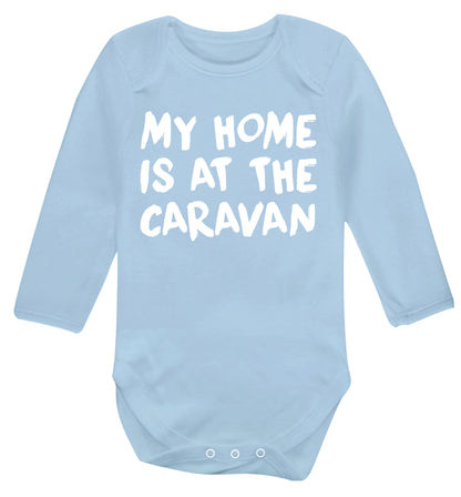 My home is at the caravan Baby Vest long sleeved pale blue 6-12 months