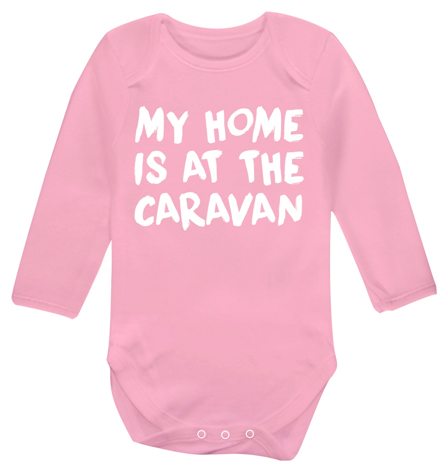 My home is at the caravan Baby Vest long sleeved pale pink 6-12 months