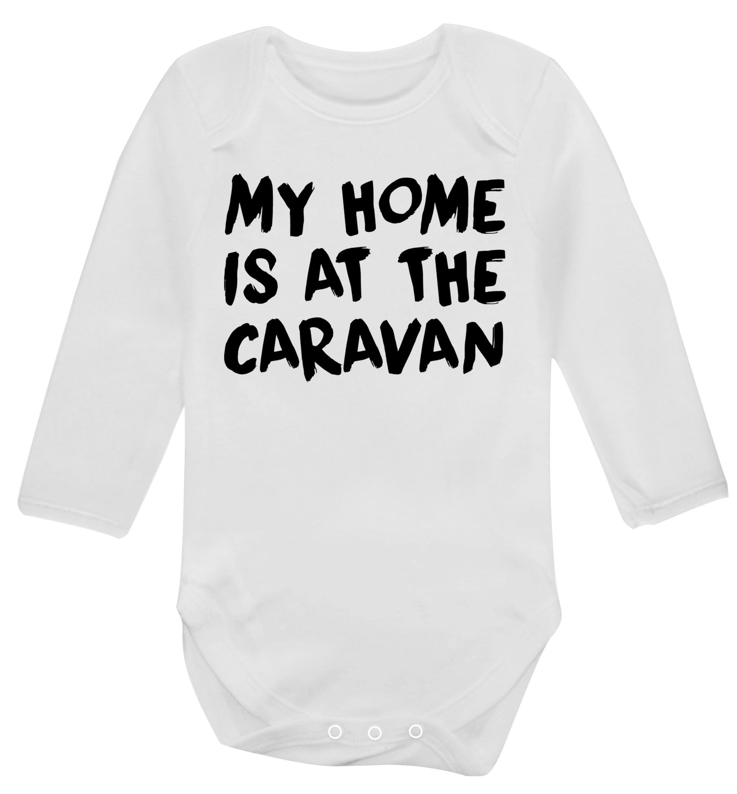 My home is at the caravan Baby Vest long sleeved white 6-12 months