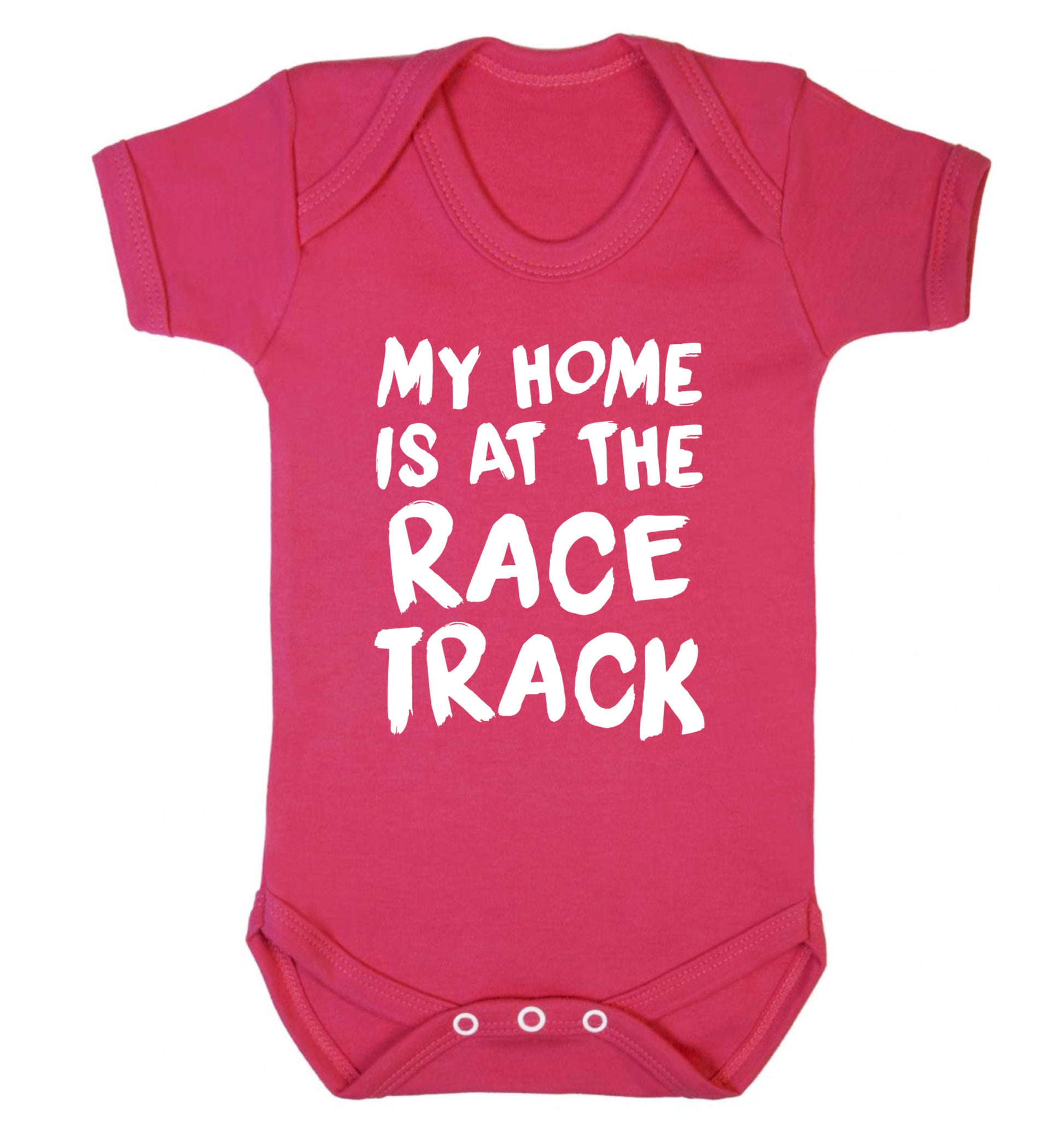 My home is at the race track Baby Vest dark pink 18-24 months