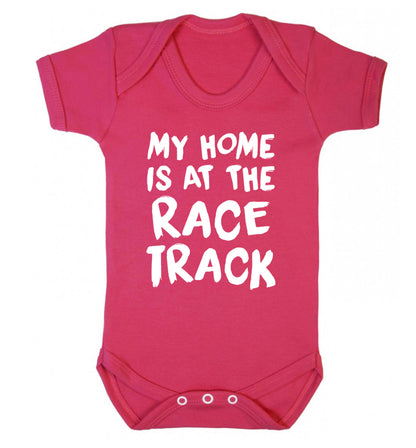 My home is at the race track Baby Vest dark pink 18-24 months