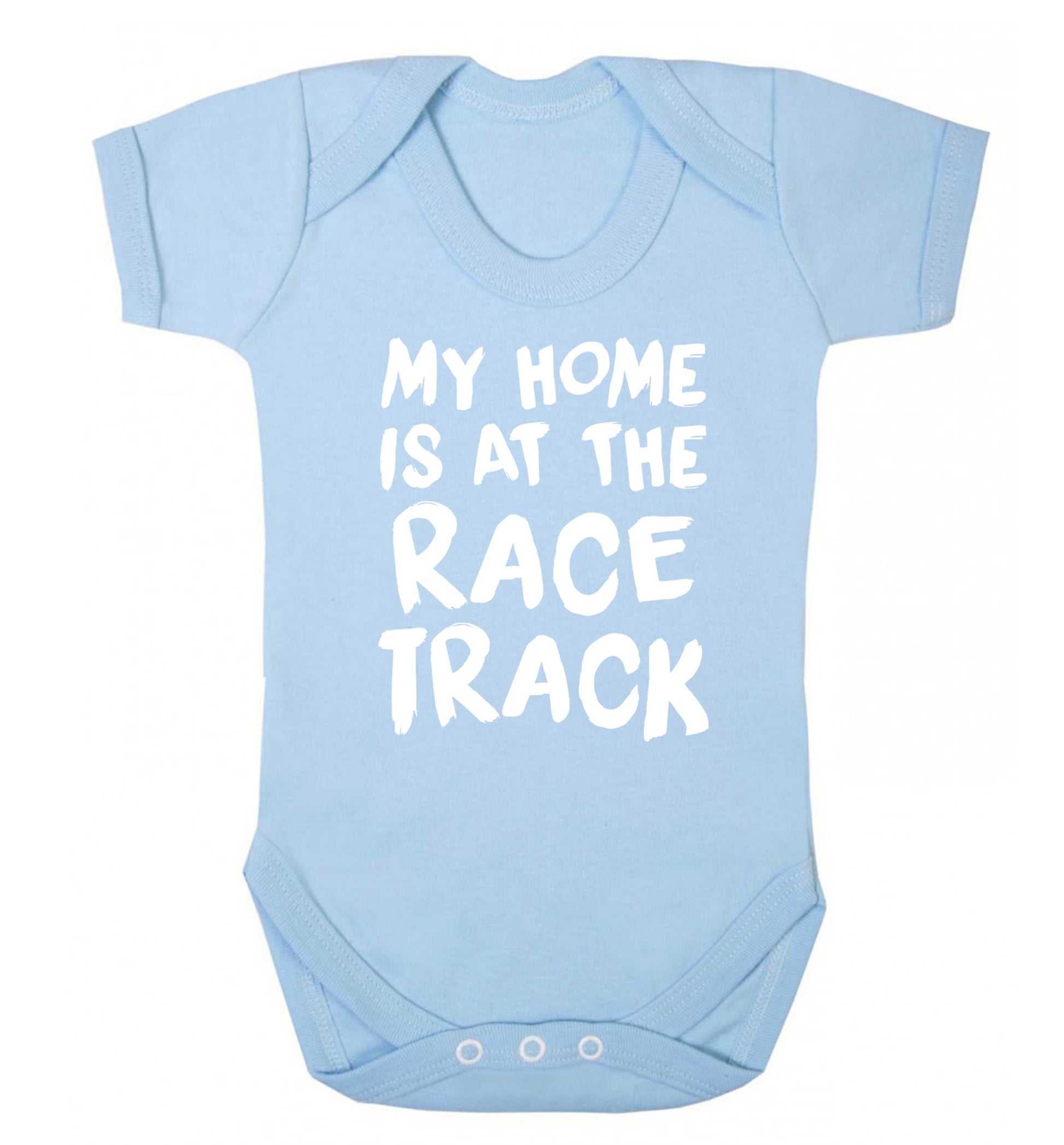 My home is at the race track Baby Vest pale blue 18-24 months