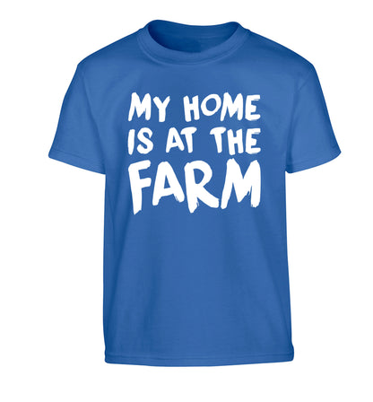 My home is at the farm Children's blue Tshirt 12-14 Years