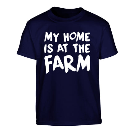My home is at the farm Children's navy Tshirt 12-14 Years