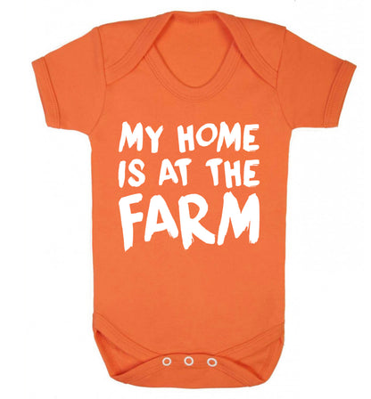 My home is at the farm Baby Vest orange 18-24 months