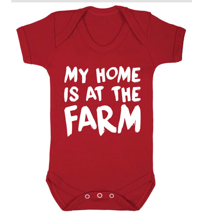 My home is at the farm Baby Vest red 18-24 months