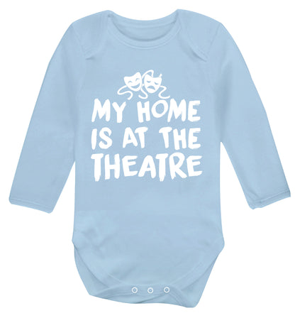 My home is at the theatre Baby Vest long sleeved pale blue 6-12 months