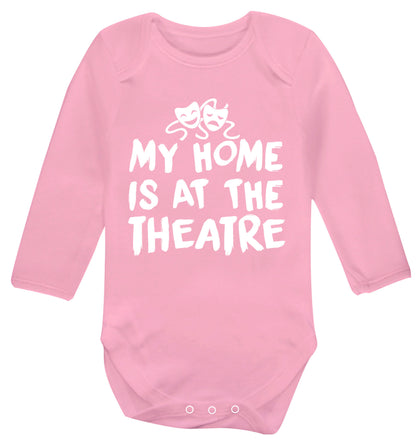 My home is at the theatre Baby Vest long sleeved pale pink 6-12 months