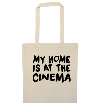 My home is at the cinema natural tote bag