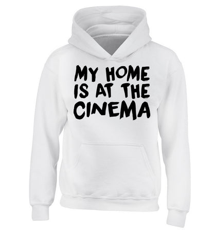 My home is at the cinema children's white hoodie 12-14 Years
