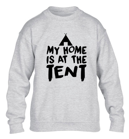 My home is at the tent children's grey sweater 12-14 Years
