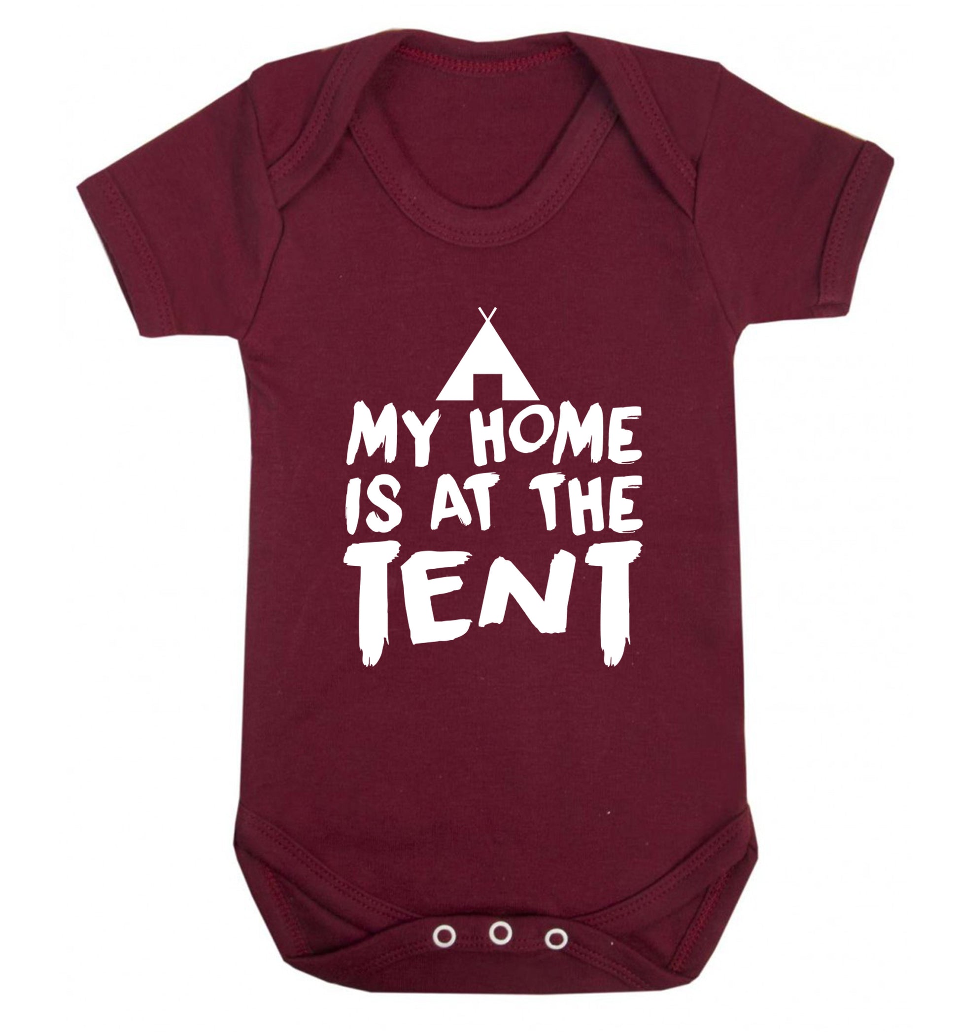 My home is at the tent Baby Vest maroon 18-24 months
