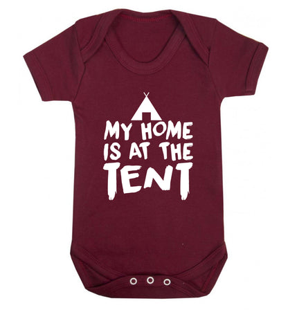 My home is at the tent Baby Vest maroon 18-24 months
