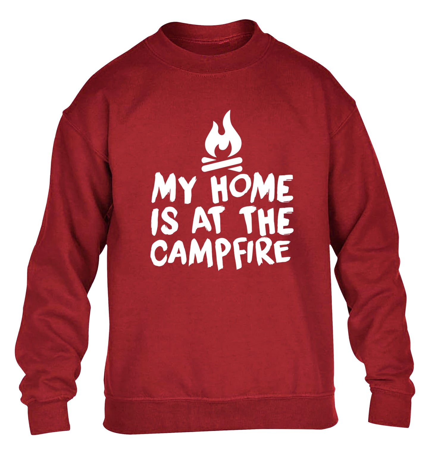 My home is at the campfire children's grey sweater 12-14 Years