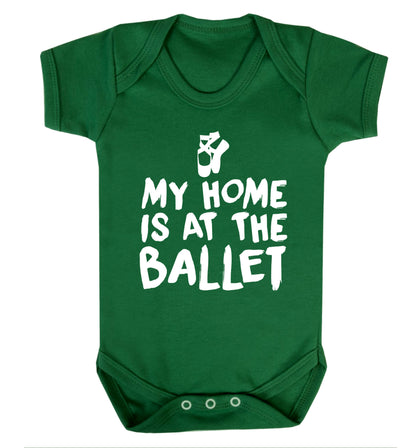 My home is at the ballet Baby Vest green 18-24 months