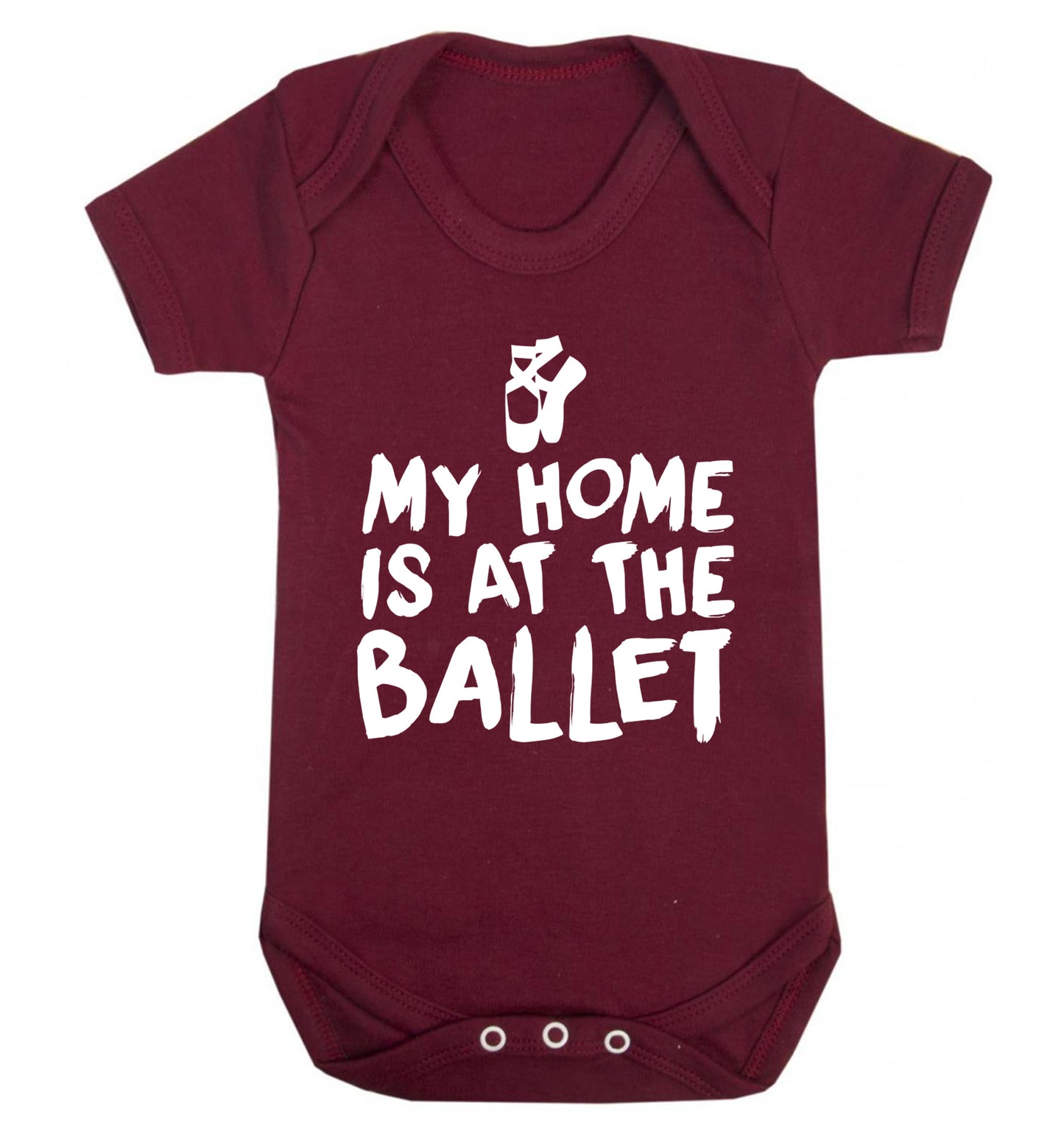 My home is at the ballet Baby Vest maroon 18-24 months