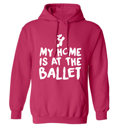 My home is at the ballet adults unisex pink hoodie 2XL