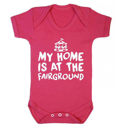 My home is at the fairground Baby Vest dark pink 18-24 months
