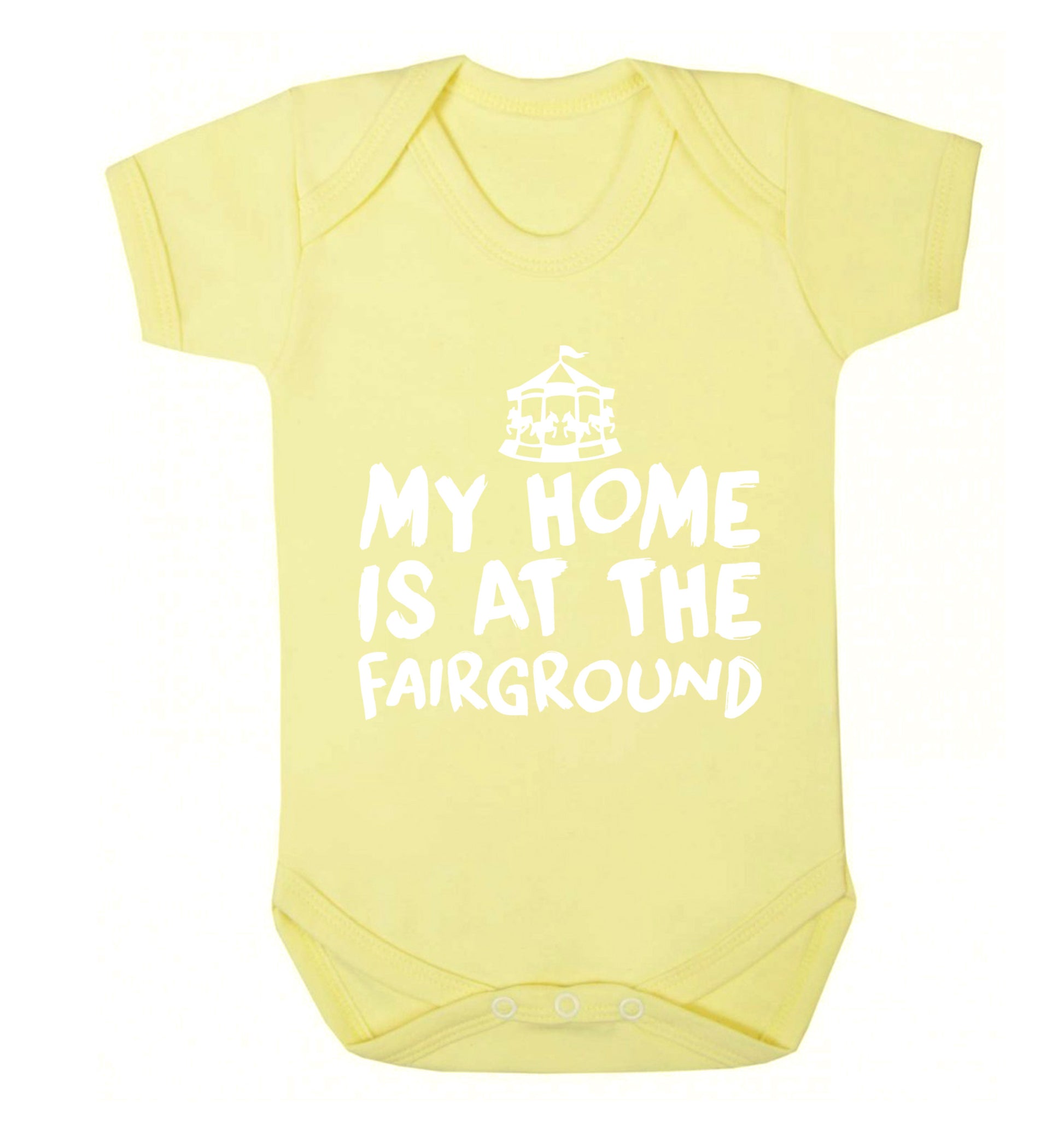 My home is at the fairground Baby Vest pale yellow 18-24 months
