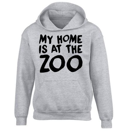 My home is at the zoo children's grey hoodie 12-14 Years