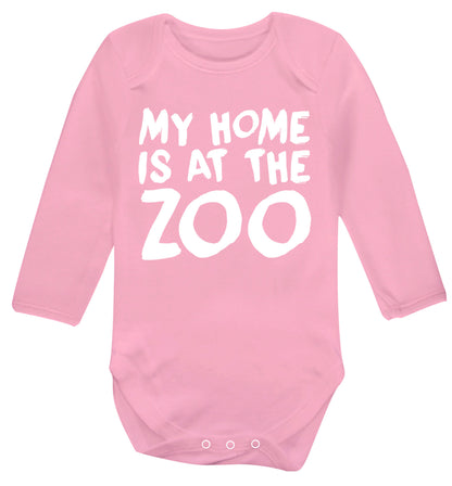 My home is at the zoo Baby Vest long sleeved pale pink 6-12 months