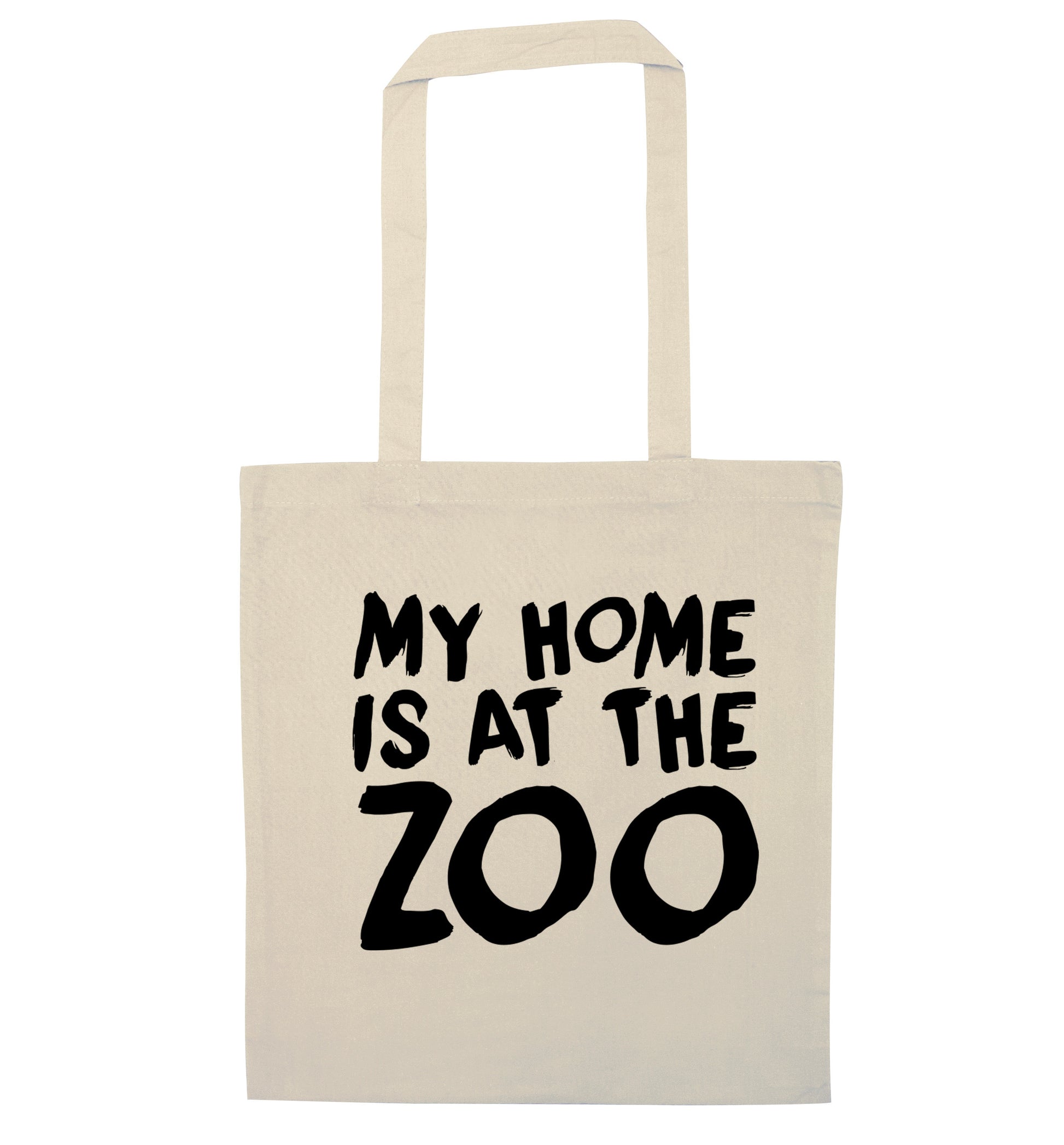 My home is at the zoo natural tote bag