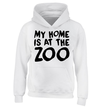 My home is at the zoo children's white hoodie 12-14 Years