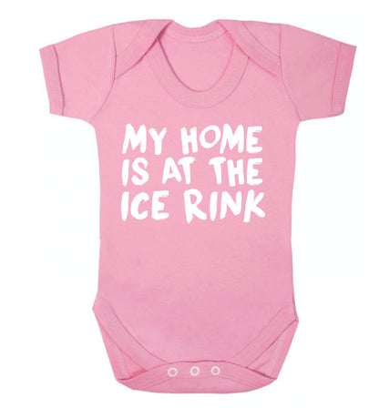 My home is at the ice rink Baby Vest pale pink 18-24 months