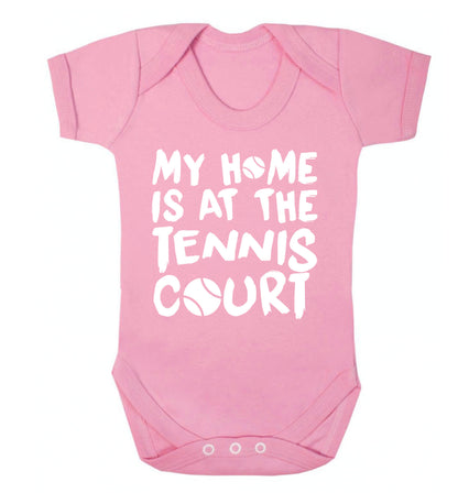 My home is at the tennis court Baby Vest pale pink 18-24 months