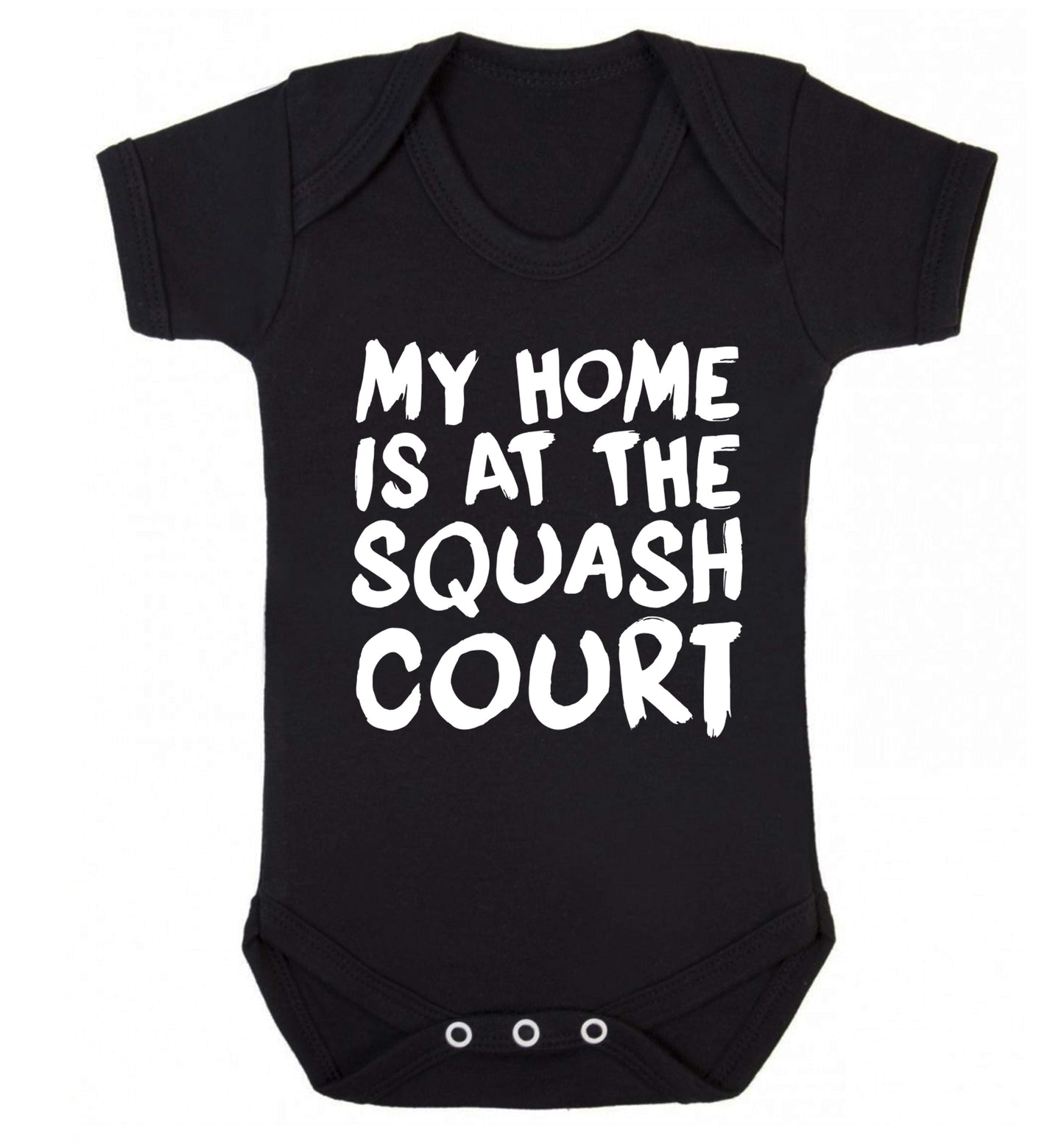 My home is at the squash court Baby Vest black 18-24 months