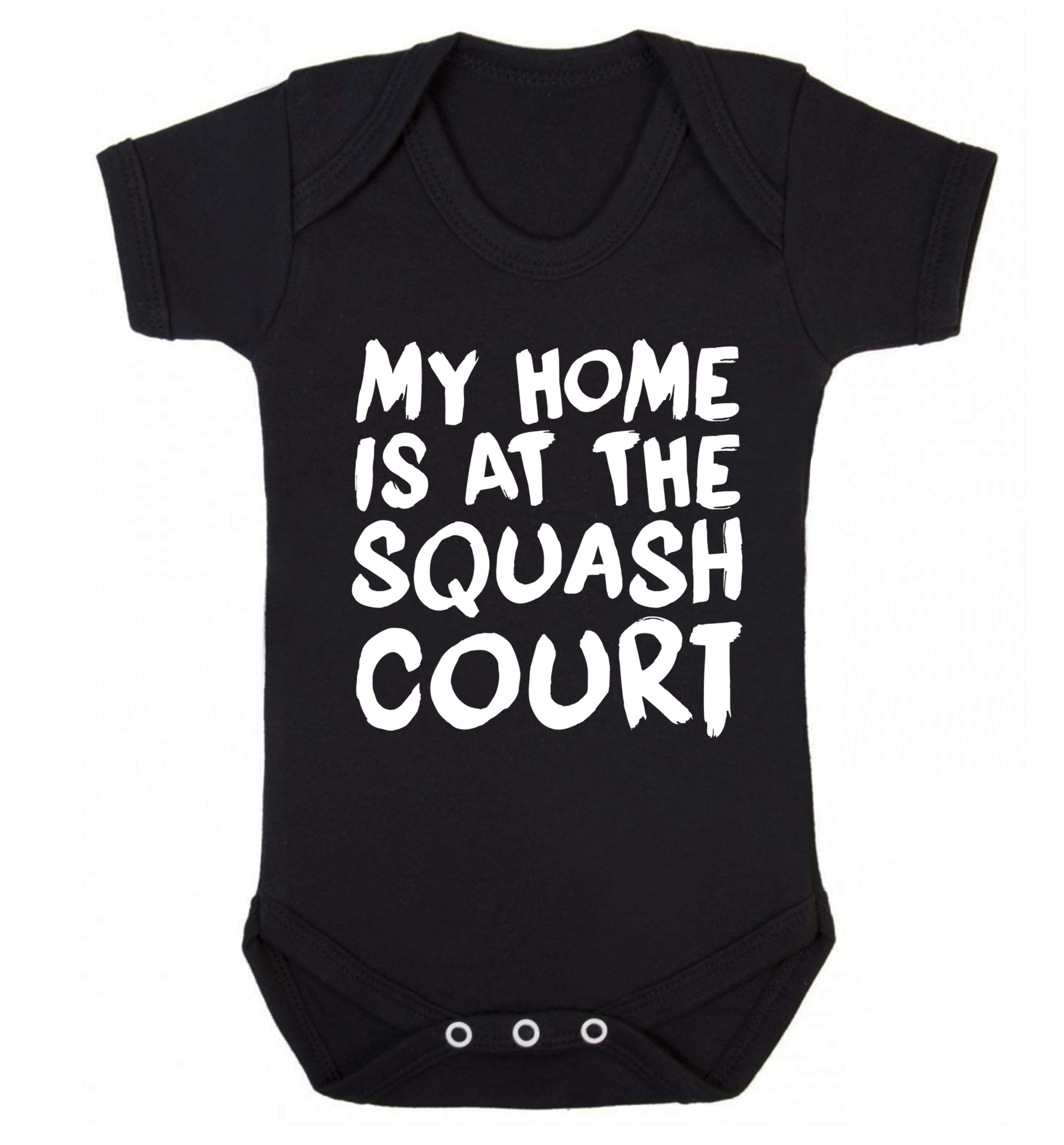 My home is at the squash court Baby Vest black 18-24 months