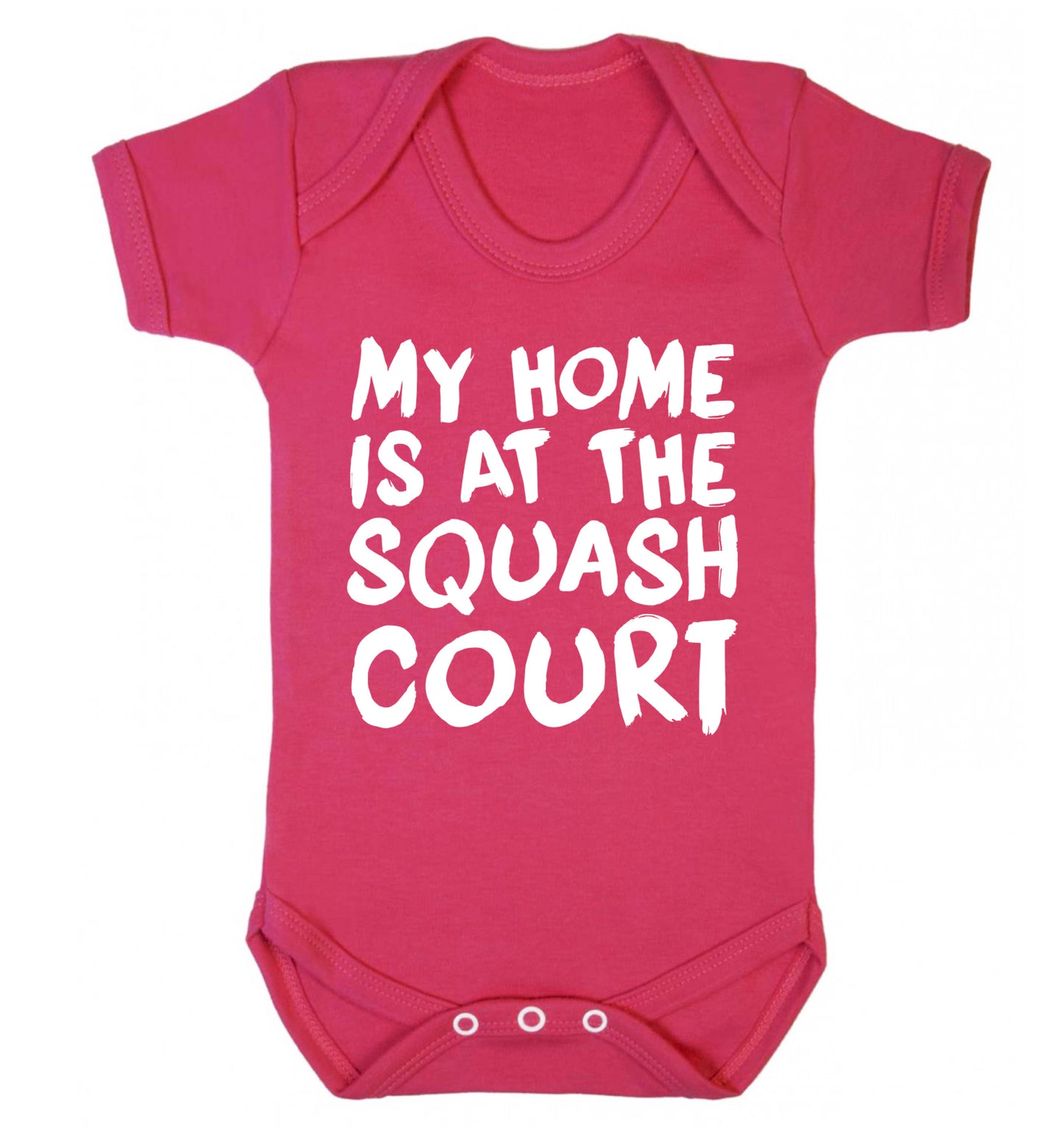 My home is at the squash court Baby Vest dark pink 18-24 months