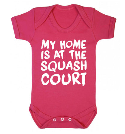 My home is at the squash court Baby Vest dark pink 18-24 months