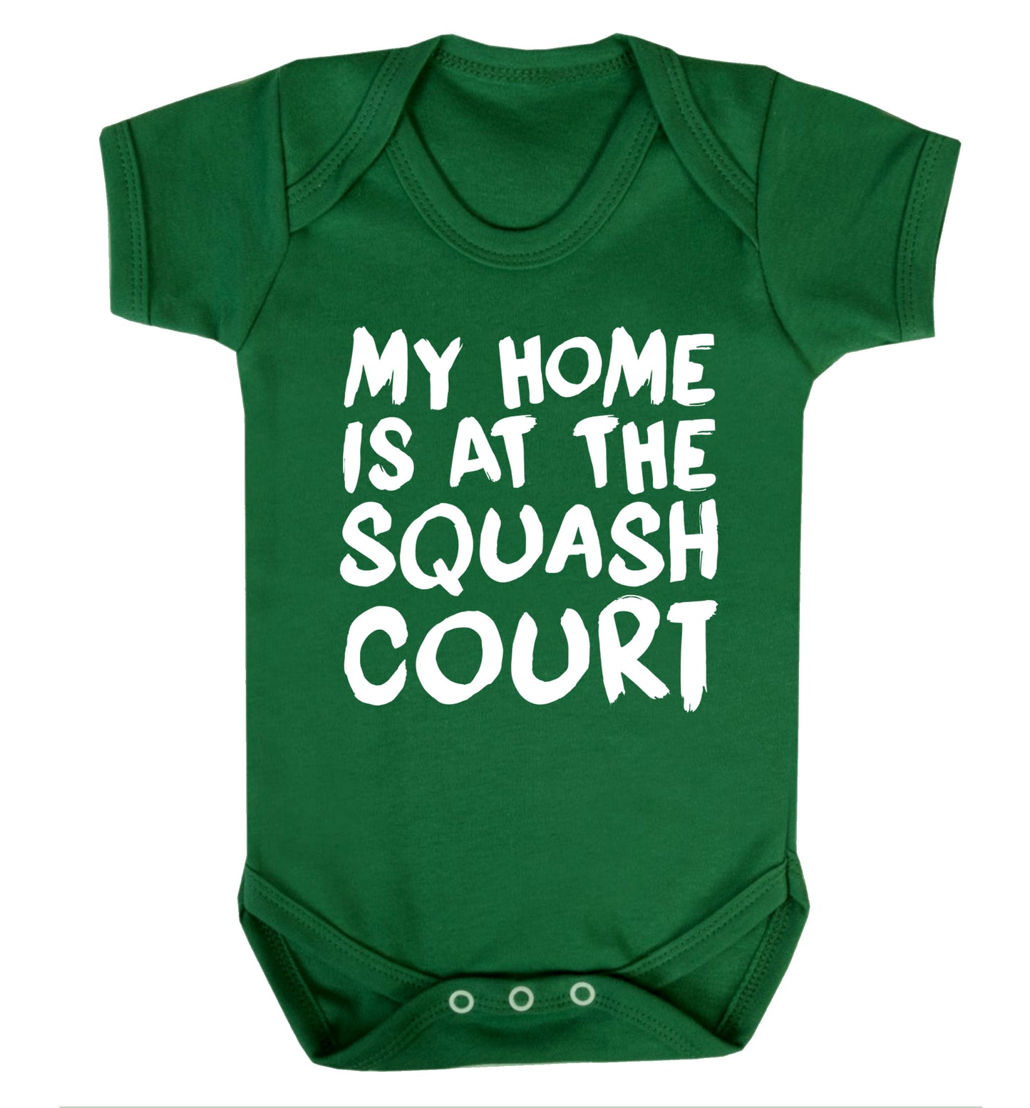 My home is at the squash court Baby Vest green 18-24 months